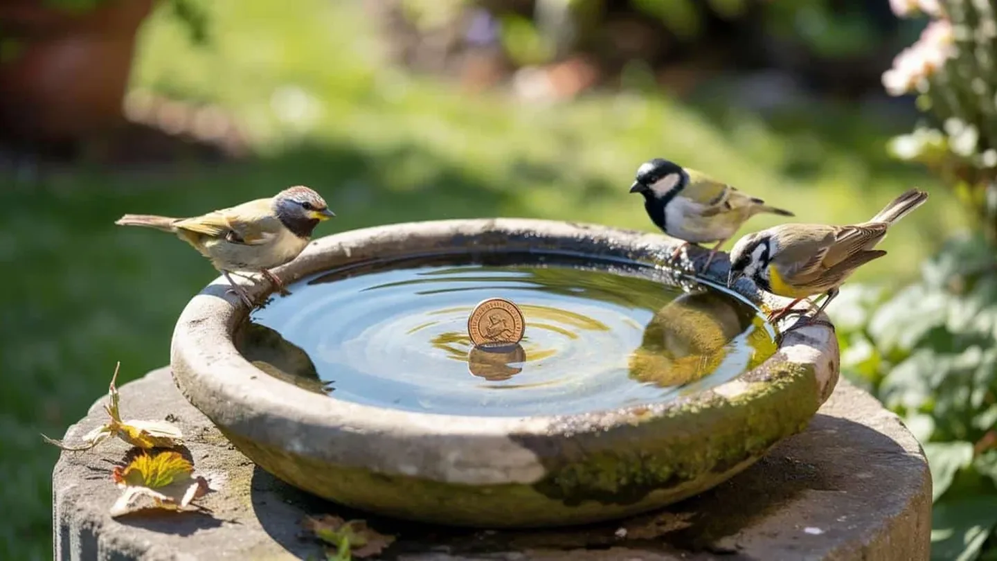 Acqua pulita per gli uccelli: il trucco semplice della monetina di rame