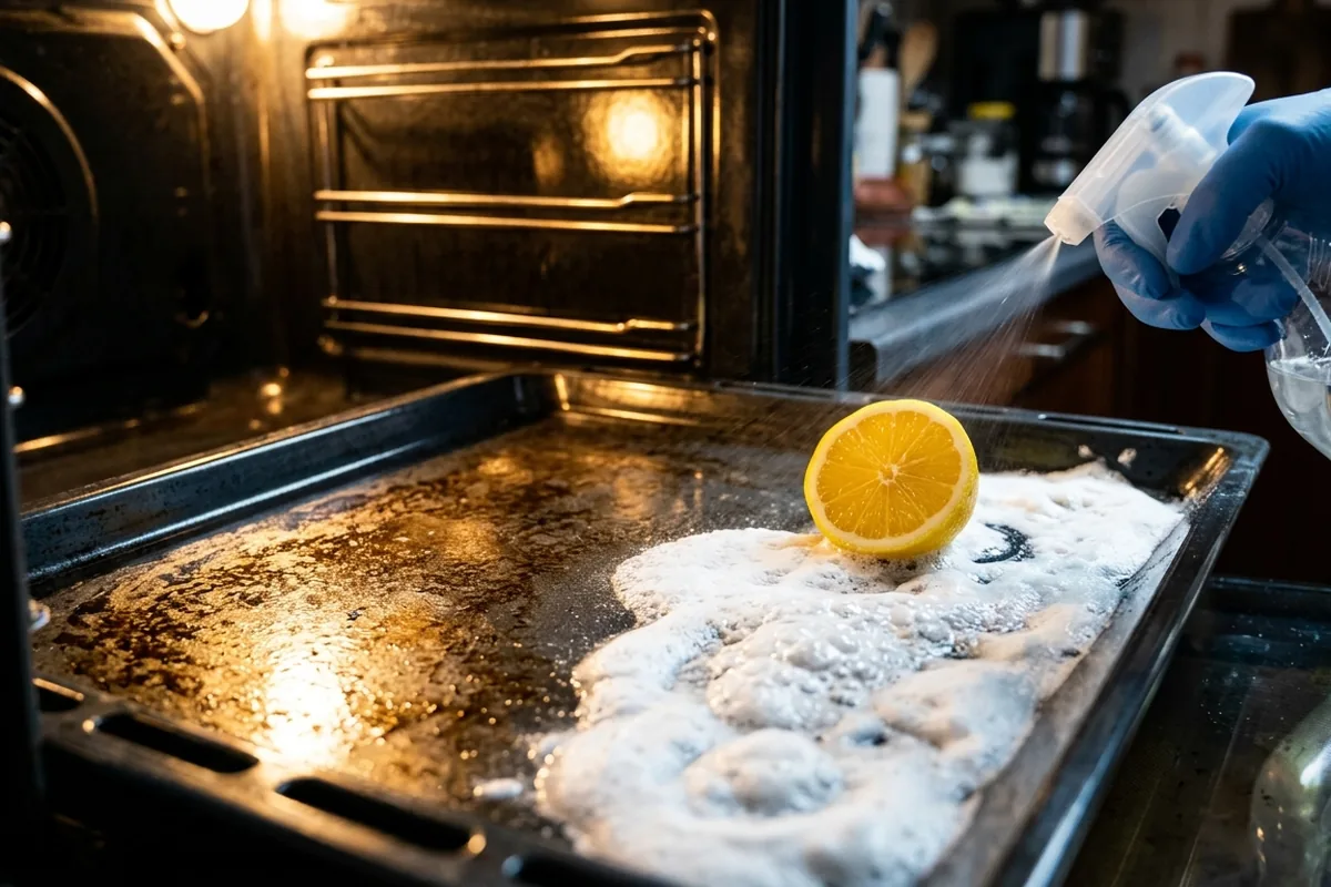 Bicarbonato e aceto nel forno: la reazione chimica che scioglie il grasso senza fatica