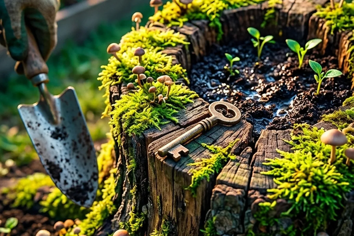 Ceppo d’albero in giardino che sembra un problema? Il metodo semplice per trasformarlo in risorsa naturale