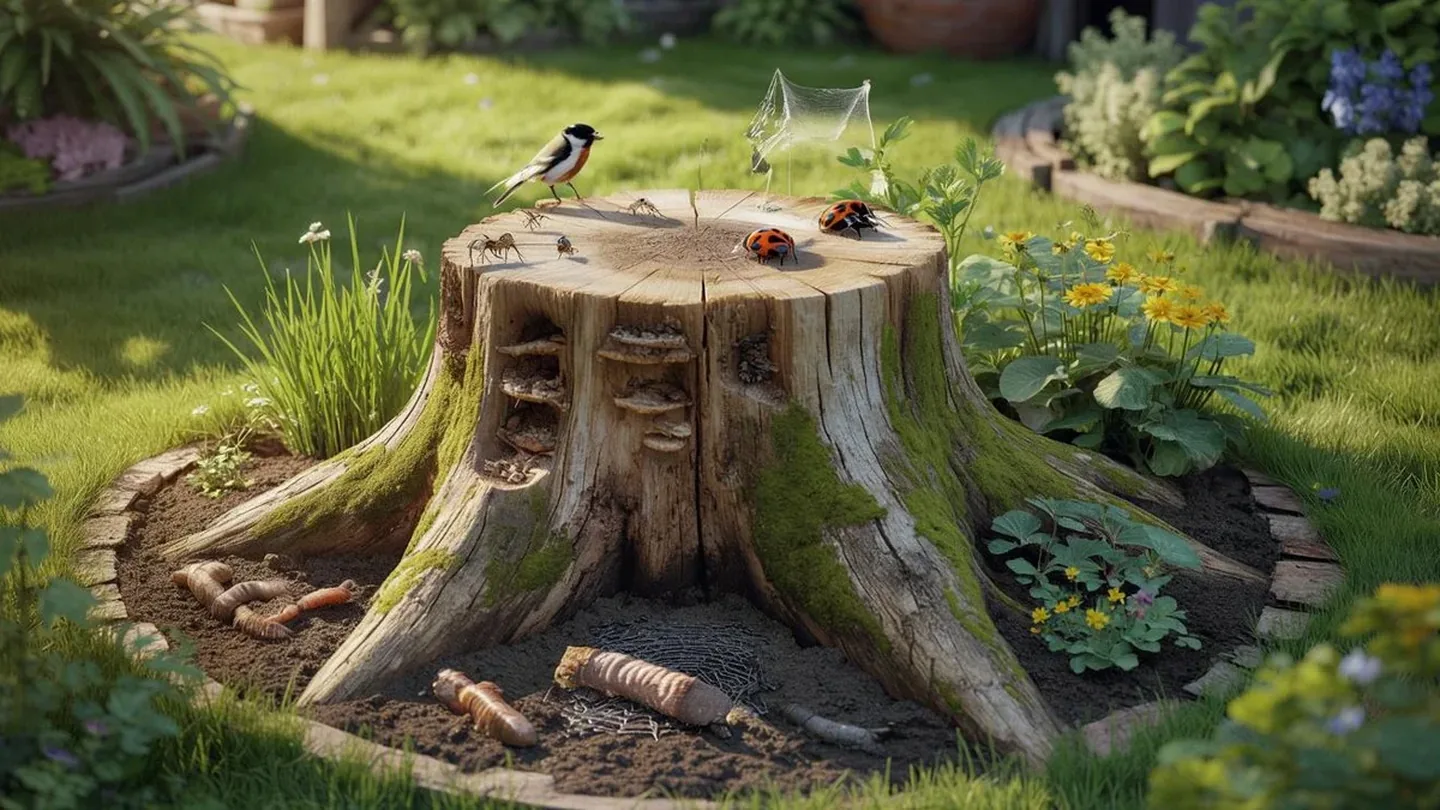 Ceppo dopo l’abbattimento dell’albero in giardino? Il metodo semplice per trasformarlo da problema a risorsa