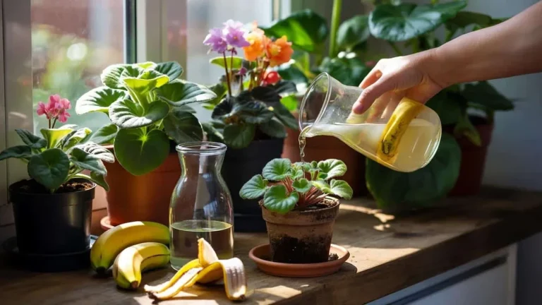 Foglie più verdi e fioriture abbondanti con l’acqua di banana: il metodo semplice per rinforzare le piante da appartamento