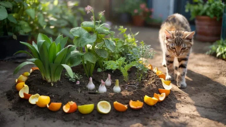 Giardino senza gatti nei vasi: il trucco semplice con le bucce di agrumi