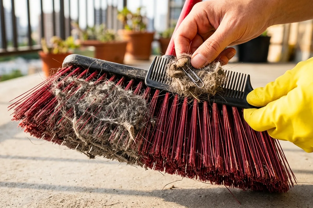 Pulisci la scopa con un pettine: il gesto igienico che nessuno fa ma che cambia tutto