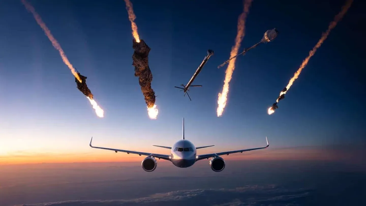 Rischio che i detriti spaziali colpiscano un aereo: cosa dicono davvero gli esperti