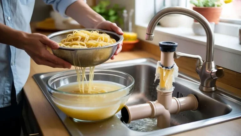 Smetti di buttare l’acqua della pasta: il trucco semplice che salva tubi e rende le salse perfette