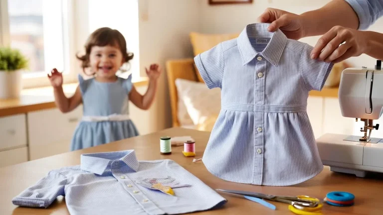 Trasforma una vecchia camicia da uomo in adorabili vestitini per bambini con un semplice trucco